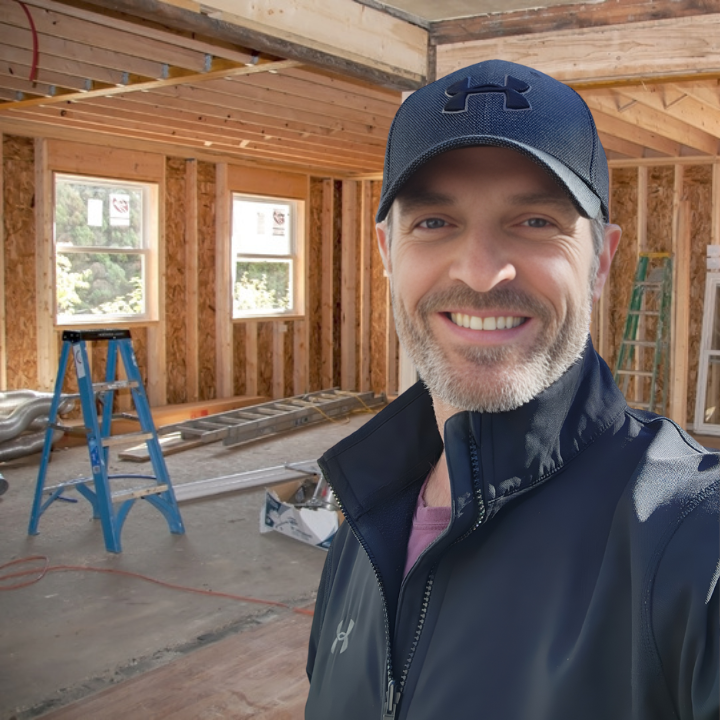 Brandon on a home construction job site
